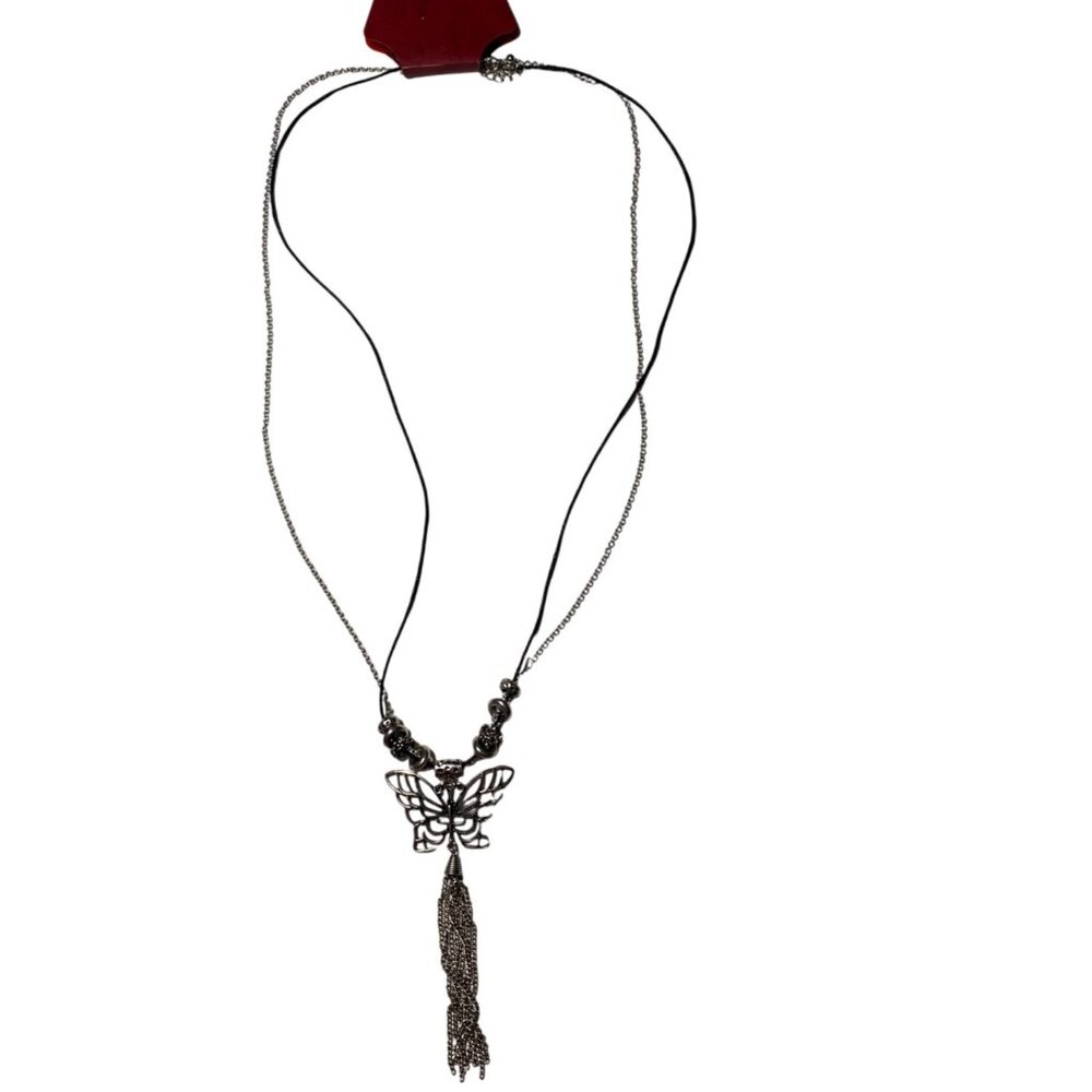 Arizona Jean Co. Women’s Butterfly Pendant Necklace Silver Chain 28" Adjustable‎